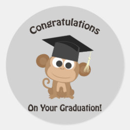 Herzlichen Glückwunsch an Ihren Abschluss-Affen Runder Aufkleber