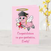 Herzlichen Glückwunsch an Ihren Abschluss Pig Ange Karte (Gelbe Blume)