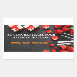 Herzlichen Glückwunsch an Ihren geliebten ! Rechteckiger Aufkleber