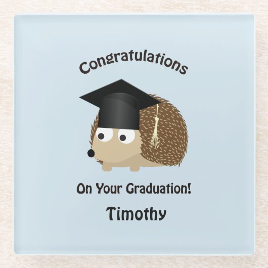 Herzlichen Glückwunsch an Ihren Igel Glasuntersetzer (Vorderseite)