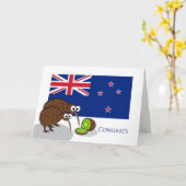 Herzlichen Glückwunsch an neue Eltern, Kiwi Birds Karte (Gelbe Blume)