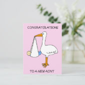 Herzlichen Glückwunsch an New Tunt to a Baby Boy Postkarte (Stehend Vorderseite)