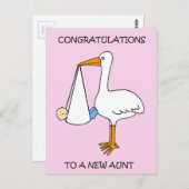 Herzlichen Glückwunsch an New Tunt to a Baby Boy Postkarte (Vorne/Hinten)