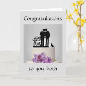 Herzlichen Glückwunsch an Sie beide - Silhouette C Karte (Gelbe Blume)