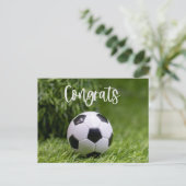 Herzlichen Glückwunsch an Spieler und Fußballfan Postkarte (Stehend Vorderseite)