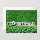 Herzlichen Glückwunsch an Spieler und Fußballfan Postkarte (Vorne/Hinten)