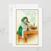 Herzlichen Glückwunsch an St. Patrick's Postkarte (Vorne/Hinten)