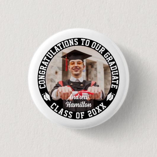Herzlichen Glückwunsch an unser Graduate Abschluss Button (Vorderseite)