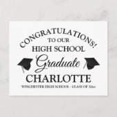 Herzlichen Glückwunsch an unseren Graduierten Schw Postkarte (Vorderseite)