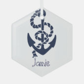 Herzlichen Glückwunsch! Anker der Nautischen Marin Ornament Aus Glas (Vorderseite)