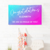 Herzlichen Glückwunsch Aqua Light Lila & Pink Ombr Banner (Insitu)