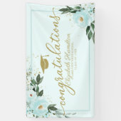 Herzlichen Glückwunsch Aquamarine Blumenstudium Pa Banner (Vertikal)