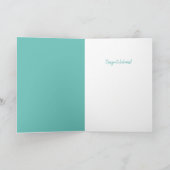 Herzlichen Glückwunsch aquamarine Grußkarte Karte (Innenseite)