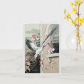 Herzlichen Glückwunsch Art Nouveau Storch liefert  Karte (Gelbe Blume)