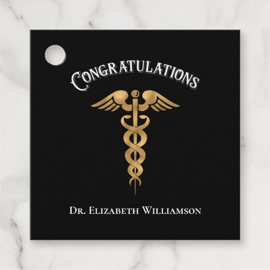 Herzlichen Glückwunsch Arzt Caduceus Geschenkanhänger (Vorderseite)