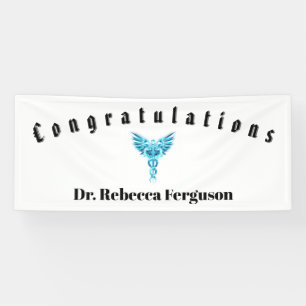 Herzlichen Glückwunsch Arzt Caduceus Gold Banner