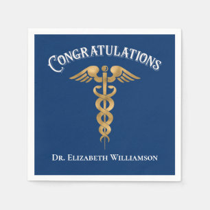 Herzlichen Glückwunsch Arzt Caduceus Serviette