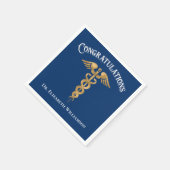 Herzlichen Glückwunsch Arzt Caduceus Serviette (Ecke)