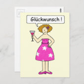 Herzlichen Glückwunsch auf Deutsch. Postkarte (Vorne/Hinten)