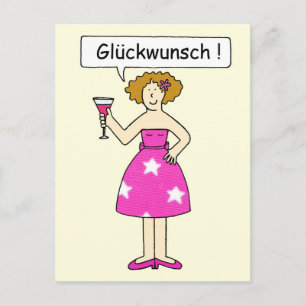 Herzlichen Glückwunsch auf Deutsch. Postkarte