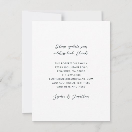 Herzlichen Glückwunsch aus unserem neuen Zuhause M Ankündigung (Rückseite)