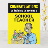 Herzlichen Glückwunsch Ausbildung zum Schullehrer Karte (Gelbe Blume)