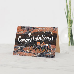 Herzlichen Glückwunsch B.A. Graduate Orange und Bl Karte