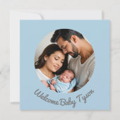 Herzlichen Glückwunsch Baby Blue, Begrüßungsbaby Einladung (Vorderseite)