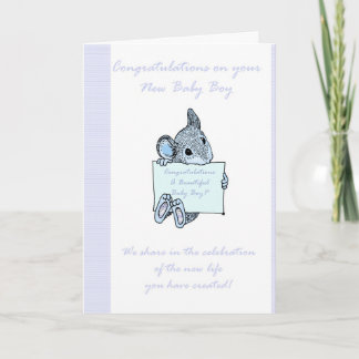Herzlichen Glückwunsch Baby Boy Card, New Baby Karte