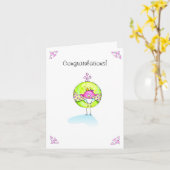 Herzlichen Glückwunsch Baby Girl Karte (Gelbe Blume)