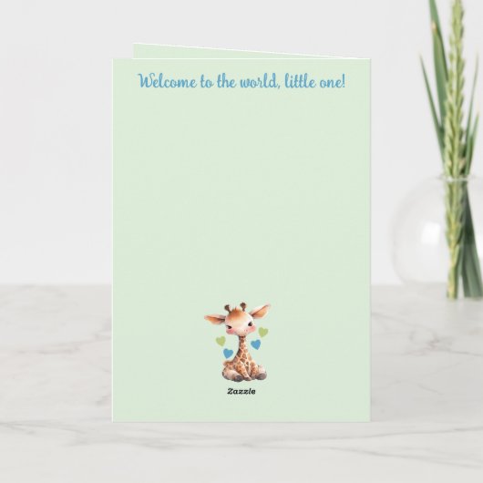 Herzlichen Glückwunsch, Baby niedliche Giraffe bla Karte (Rückseite)