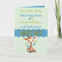 Herzlichen Glückwunsch, Baby niedliche Giraffe bla
