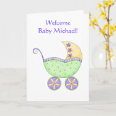 Herzlichen Glückwunsch Babyname Personalisiert grü Karte (Gelbe Blume)