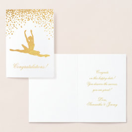 Herzlichen Glückwunsch Ballet Dancer Gold Confetti Folienkarte