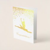 Herzlichen Glückwunsch Ballet Dancer Gold Confetti Folienkarte (Vorderseite)
