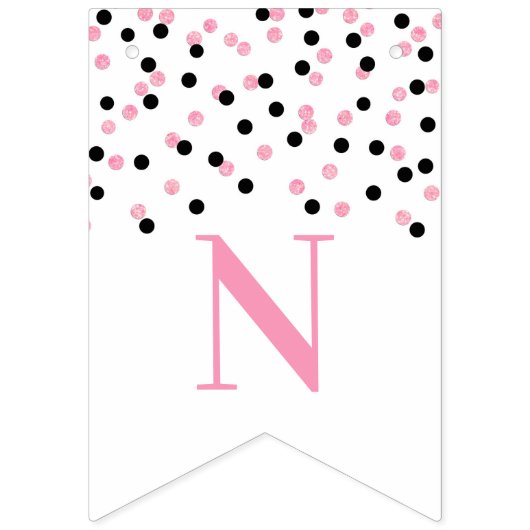 Herzlichen Glückwunsch Banner Pink Black Confetti (Dritte Fahne)