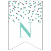 Herzlichen Glückwunsch Banner Türkis Silver Confet (Dritte Fahne)