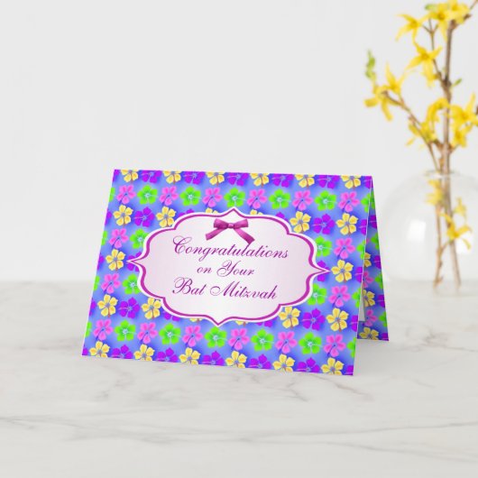 Herzlichen Glückwunsch, Bat Mitzvah Card Karte (Gelbe Blume)