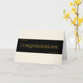 Herzlichen Glückwunsch Beige und Black Karte (Gelbe Blume)