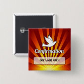 Herzlichen Glückwunsch Bejahung Taube mit Gold, Ro Button (Vorne & Hinten)