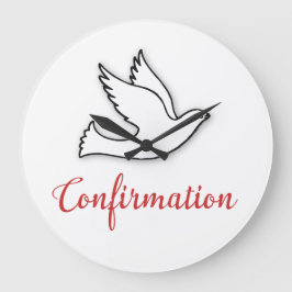 Herzlichen Glückwunsch Bejahung Taube mit Gold, Ro Große Wanduhr