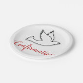 Herzlichen Glückwunsch Bejahung Taube mit Gold, Ro Pappteller (Schrägansicht)