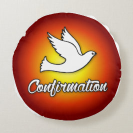 Herzlichen Glückwunsch Bejahung Taube mit Gold, Ro Rundes Kissen