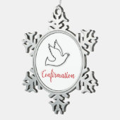 Herzlichen Glückwunsch Bejahung Taube mit Gold, Ro Schneeflocken Zinn-Ornament (Rechts)