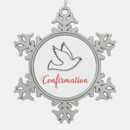 Herzlichen Glückwunsch Bejahung Taube mit Gold, Ro Schneeflocken Zinn-Ornament