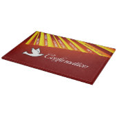 Herzlichen Glückwunsch Bejahung Taube mit Gold und Schneidebrett (Ecke)