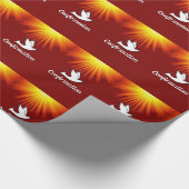 Herzlichen Glückwunsch Bestätigung Dove mit Gold/R Geschenkpapier (Ecke)