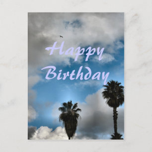 Herzlichen Glückwunsch Birthday Palmen und Himmel Postkarte