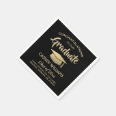 Herzlichen Glückwunsch Black and Gold Eleganter Ab Serviette (Ecke)