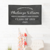 Herzlichen Glückwunsch Black Chalkboard Graduation Banner (Insitu)